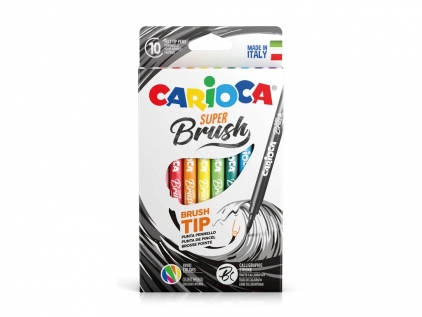 Creioane colorate si carioci Carioca Super Brush 10 buc/cutie