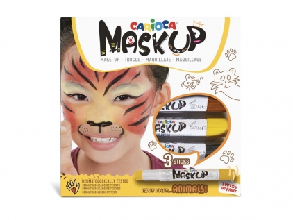 Creioane colorate si carioci Carioca Mask-Up Animals 3 buc/set
