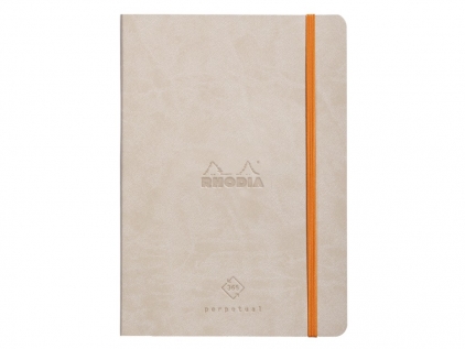 Calendare, agende, organizere Agendă A5 nedatată 64 file piele ecologica Rhodia Perpetual Clairefontaine Beige