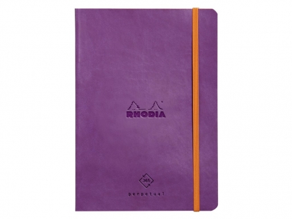 Calendare, agende, organizere Agendă A5 nedatată 64 file piele ecologica Rhodia Perpetual Clairefontaine Purple