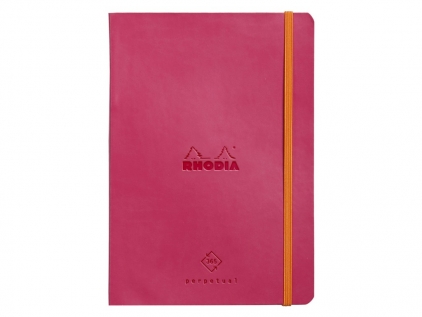 Calendare, agende, organizere Agendă A5 nedatată 64 file piele ecologica Rhodia Perpetual Clairefontaine Raspberry