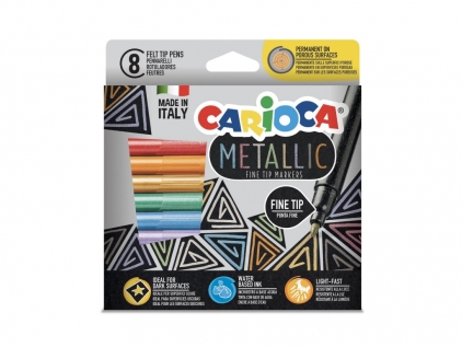 Creioane colorate si carioci Fineliner Metalic Carioca 8 buc/set