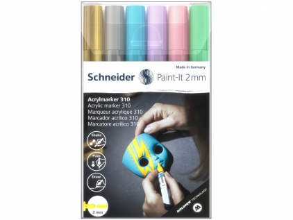  Marker cu vopsea acrilică Paint-It 310 2 mm Schneider 6 buc/set 2 