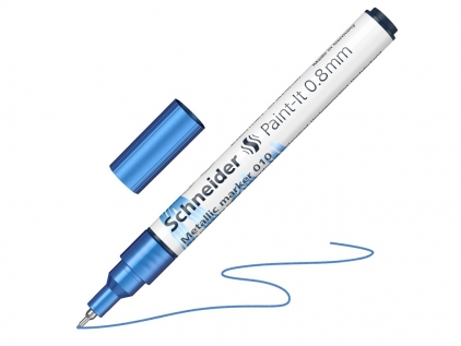 Markere cu vopsea, creta, speciale Marker metalic Schneider Paint-It 010 0,8 mm blue metallic