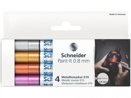 Markere Schneider, markere evidentiatoare Marker metalic Schneider Paint-It 010 0,8 mm 4 buc/set 1