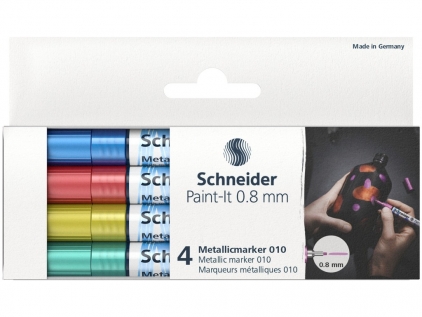 Markere Schneider, markere evidentiatoare Marker metalic Schneider Paint-It 010 0,8 mm 4 buc/set 2