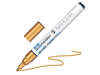 Markere cu vopsea, creta, speciale Marker metalic Schneider Paint-It 011 2 mm gold metallic