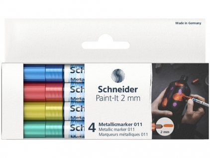 Markere Schneider, markere evidentiatoare Marker metalic Schneider Paint-It 011 2 mm 4 buc/set 2