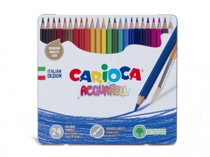 Creioane colorate si carioci Creioane colorate Carioca Aquarell 24 buc/cutie metalică