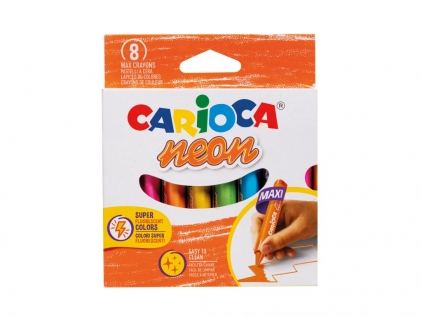 Creioane colorate si carioci Creioane cerate Carioca Jumbo Neon 8 culori buc/set