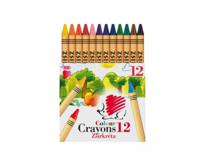 Creioane colorate si carioci Creioane cerate Ico Arici 12 culori/set