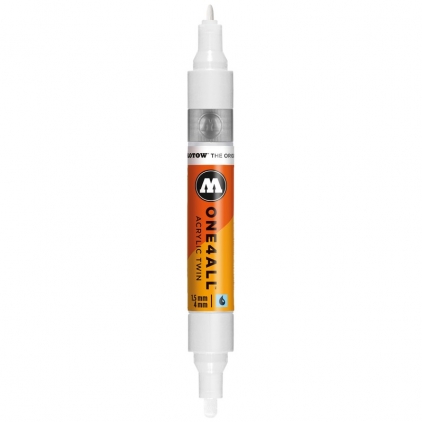 Markere cu vopsea, creta, speciale Marker acrilic One4All™ Acrylic Twin 1,5-4 mm signal white Molotow