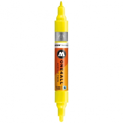 Markere cu vopsea, creta, speciale Marker acrilic One4All™ Acrylic Twin 1,5-4 mm neon yellow fluorescent Molotow