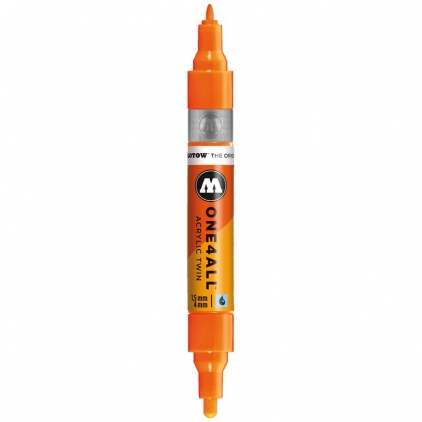 Markere cu vopsea, creta, speciale Marker acrilic One4All™ Acrylic Twin 1,5-4 mm neon orange fluorescent Molotow