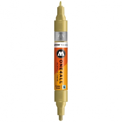 Markere cu vopsea, creta, speciale Marker acrilic One4All™ Acrylic Twin 1,5-4 mm metallic gold Molotow