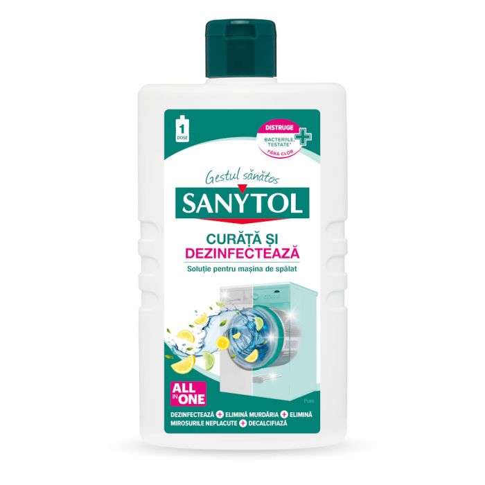 Detergenti rufe si vase Solutie curatare si dezinfectare masina de spalat rufe 250 ml Sanytol