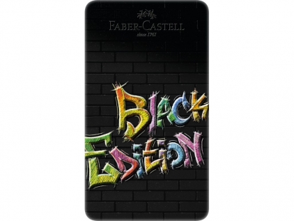 Creioane colorate, creioane speciale Creioane colorate triunghiulare black edition cutie metal Faber-Castell 12 culori/set