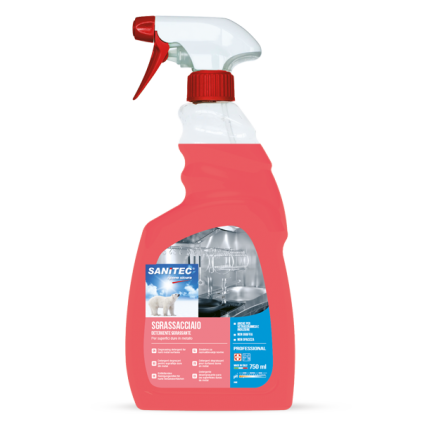 Solutii curatare baie si bucatarie Solutie curatat suprafete metalice Sgrassatore Sanitec pulverizator 750 ml