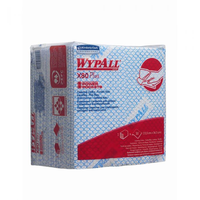 Articole menaj Laveta Food Contact WypAll X80 Plus 30 lavete/set albastru Kimberly-Clark
