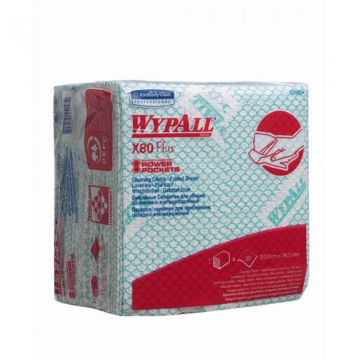 Articole menaj Laveta Food Contact WypAll X80 Plus 30 lavete/set verde Kimberly-Clark