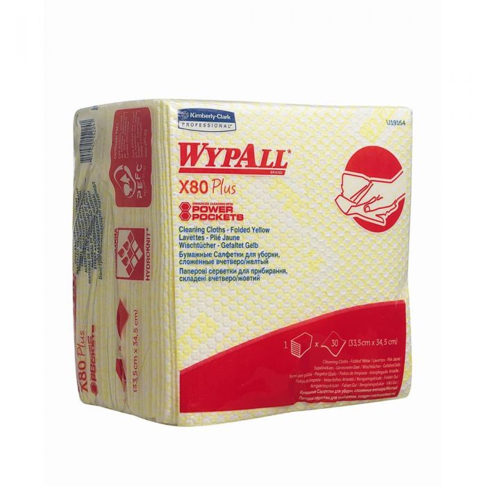 Articole menaj Laveta Food Contact WypAll X80 Plus 30 lavete/set galben Kimberly-Clark