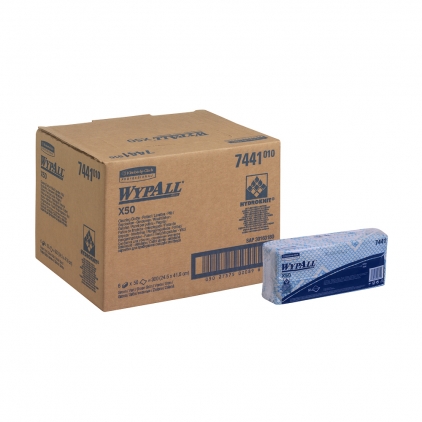 Articole menaj Laveta universala Food Contact Wypall X50 50 lavete/set Kimberly-Clark albastru 