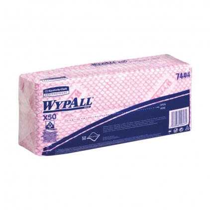 Articole menaj Laveta universala Food Contact Wypall X50 50 lavete/set Kimberly-Clark rosu