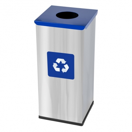 Articole menaj Cos gunoi colectare selectiva 60L Eko Square Prestige inox Albastru