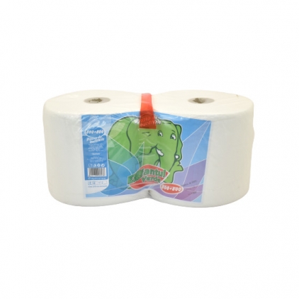 Fabricat in Romania Prosop hartie 2 straturi alb 160 m/rola Elefantul Verde