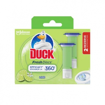 Curatare WC, solutii curatare speciale Set 2 rezerve disc gel WC Duck Fresh Discs 2x36 ml twin Lime
