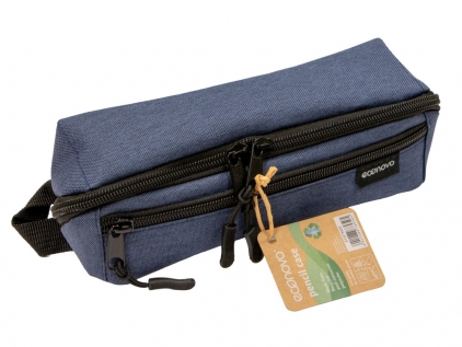  Penar neechipat tip etui 2 fermoare Econovo albastru