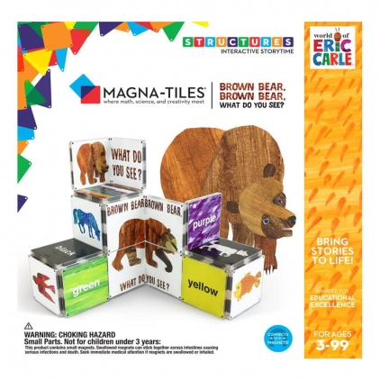 Jocuri strategie si indemanare Magna-Tiles Structures, Ursule brun, tu ce vezi?, Eric Carle, 3-9 ani