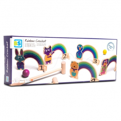 Jucarii nisip si gradina, sporturi si altele Rainbow Cricket din lemn, 4-10 ani