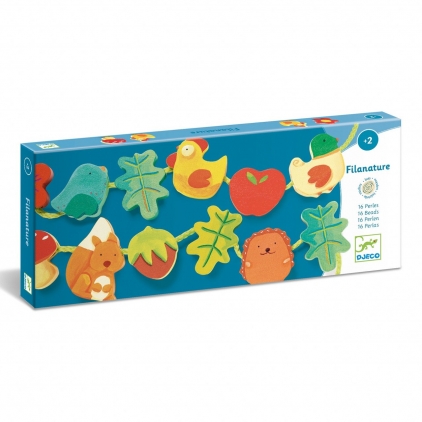 Jucarii bebelusi, centre de activitati Margele de insirat pe sfoara, in forma de animale, fructe si legume, Jucarii Montessori de Snuruit, 2 ani+, Djeco, varsta 1 - 3 ani, Baiat, Fata