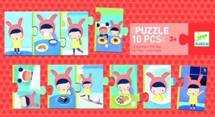 Jocuri puzzle Puzzle Trio, Activitati de peste zi, Djeco, varsta 3 - 6 ani, Baiat, Fata