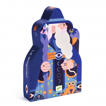 Jocuri puzzle Puzzle dreptunghiular, 36 piese mari, Magicianul si sceptrul de cristal, Djeco, varsta 3 - 6 ani, Baiat, Fata