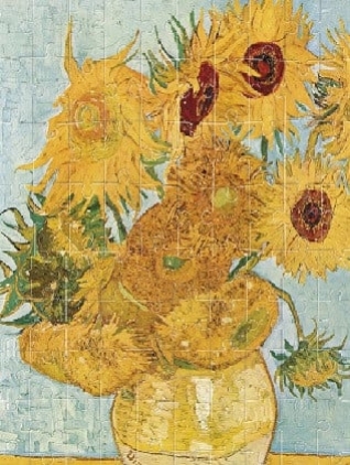 Jocuri puzzle Floarea soarelui de Van Gogh, Puzzle 100 piese, varsta 6 - 9, 9+ ani, Adult, Fata