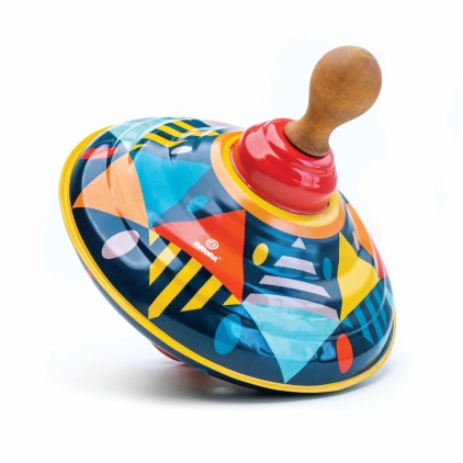 Jocuri strategie si indemanare Titirez cu sunet si maner din lemn Confetti, varsta 1 - 3, 3 - 6 ani, Baiat, Fata