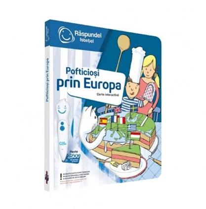 Jocuri educative pentru copii Carte interactiva Raspundel Istetel, Pofticiosi prin Europa, varsta 6-7 ani ,7-9 ani ,9-12 ani, Unisex
