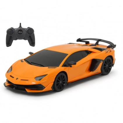 Masini de jucarie, moto, circuite Masina cu telecomanda Lamborghini Aventador SVJ portocaliu scara 1:24, varsta peste 3 ani