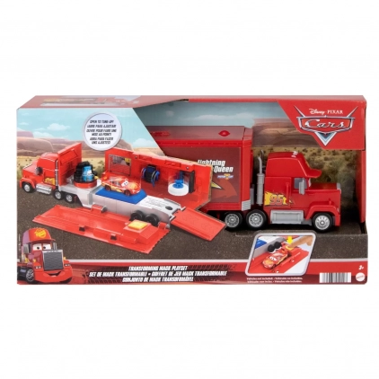 Masini de jucarie, moto, circuite Set de joaca service mobil Transforming Mack - Mattel Disney Pixar Cars, varsta 4-8 ani