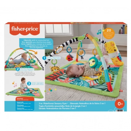 Jocuri educative pentru copii Fisher price salteluta 3 in 1, varsta de la 0 luni la 2 ani