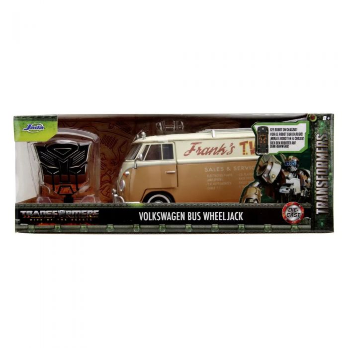 Masini de jucarie, moto, circuite Transformers - masina de jucarie metalica Volkswagen Bus Wheeljack scara 1:24 Jada, varsta peste 8 ani