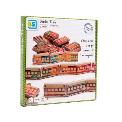 Jocuri strategie si indemanare Domino Train, joc educativ din lemn, 3-8 ani