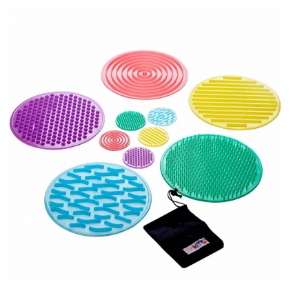 Jocuri logica, Montessori, STEM Set 10 discuri senzoriale texturate, TickiT