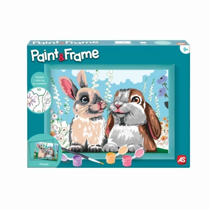 Acuarele, pensule, materiale pictura Picteaza si inrameaza iepurasii draguti, set desen si pictura, 9 ani+, varsta de la 7 ani la +15 ani