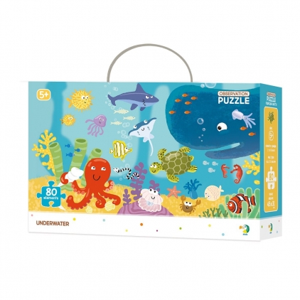 Jocuri puzzle Puzzle de observare, Animale marine, 80 piese, 5-10