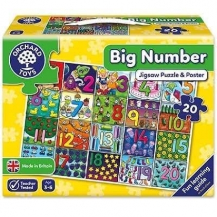 Jocuri puzzle Puzzle de podea, Invata numerele (de la 1 la 20), BIG NUMBER JIGSAW, Orchard Toys