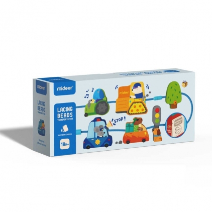 Jocuri strategie si indemanare Mijloace de transport cu siret, joc de insiruit pentru dezvoltarea motricitatii