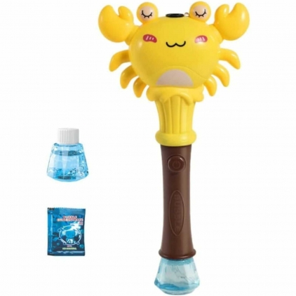 Jucarii nisip si gradina, sporturi si altele Crab, Bagheta de facut baloane de sapun, cu sunete si lumini, 33 x 15 cm, 3 culori disponibile